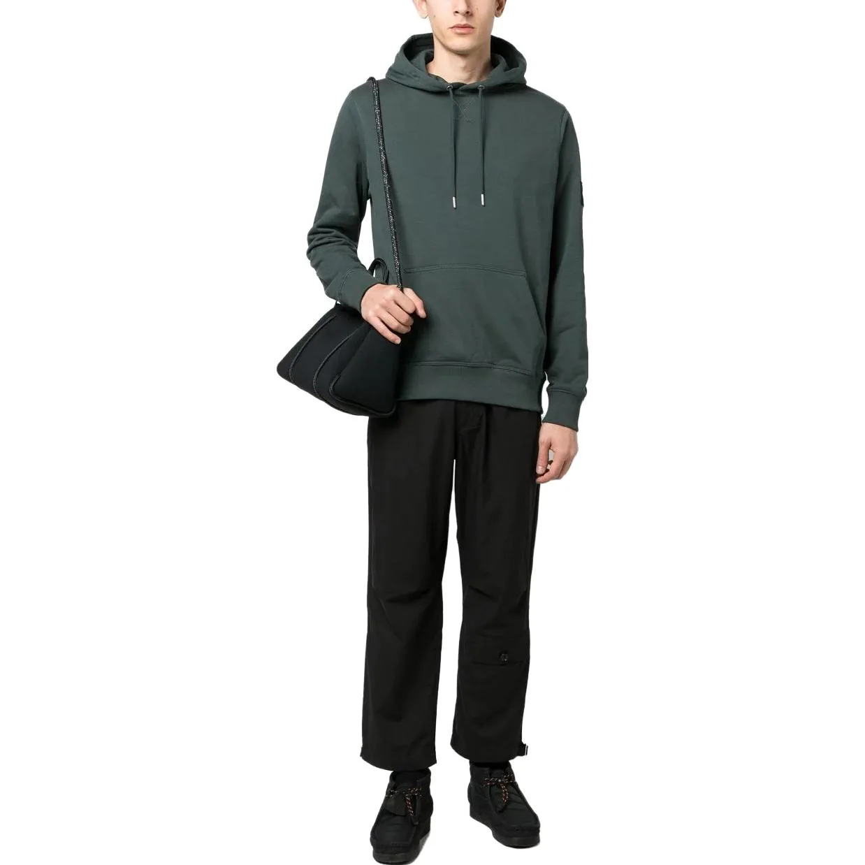 Толстовка с капюшоном на шнурке и лого-нашивкой Calvin Klein, Deep Seaweed Green — фото 4