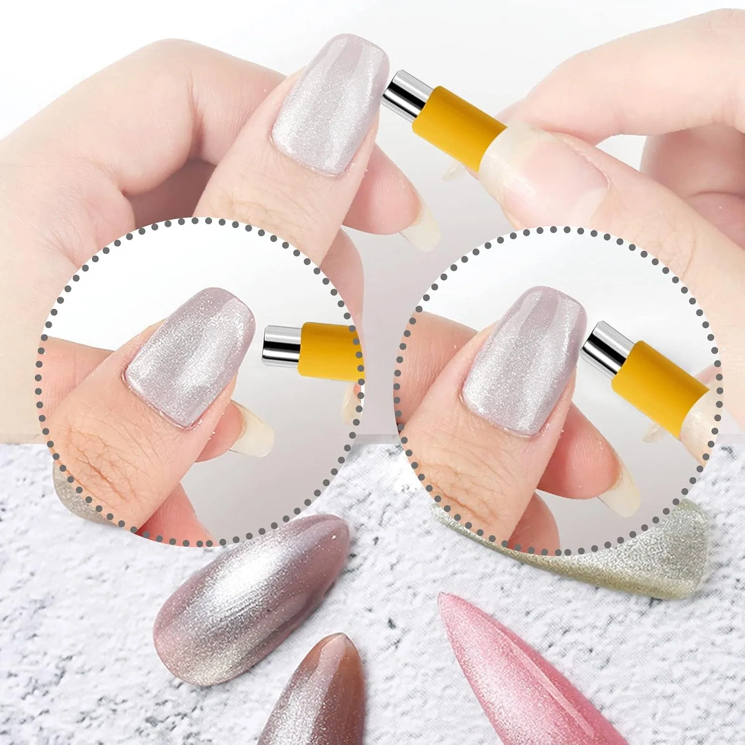 Набор из 14 магнитных ручек для дизайна ногтей «Кошачий глаз» Wishesmar, Pen Set For Cat'S Eyes Effect #C — фото 3