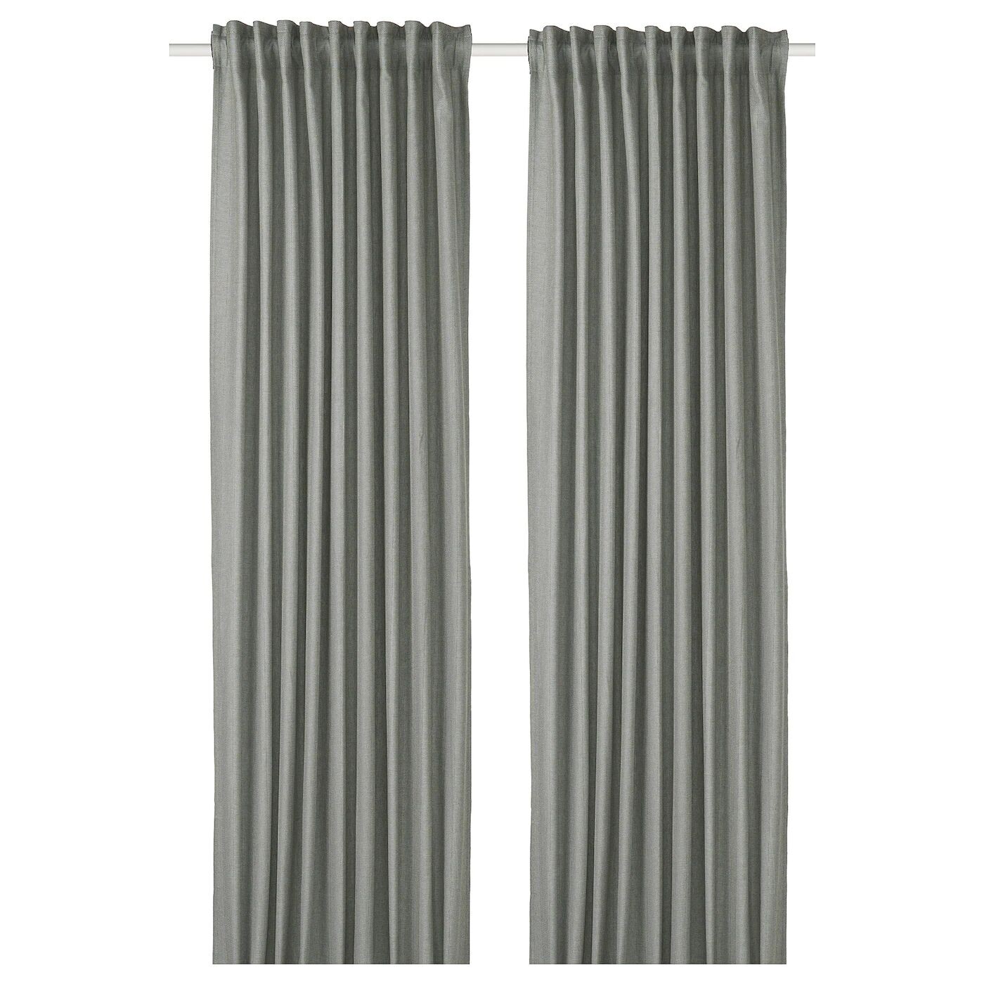 

2 шторы-гардины (затемненные), темно-зеленые, 145х300 см, TIBAST IKEA