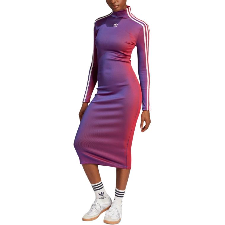 Оригиналы Rasant Rib платье с длинным рукавом Adidas, фуксия — фото 3