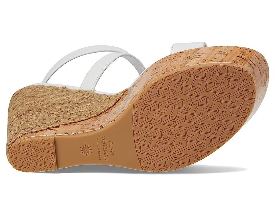Stuart Weitzman 5050 Сандалии Женские US 9.5 Белый Брелок на щиколотке Клин Каблук KHD886 — фото 3