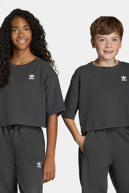 Футболка детская с принтом T-shirt dziecięcy Adidas Originals, черный