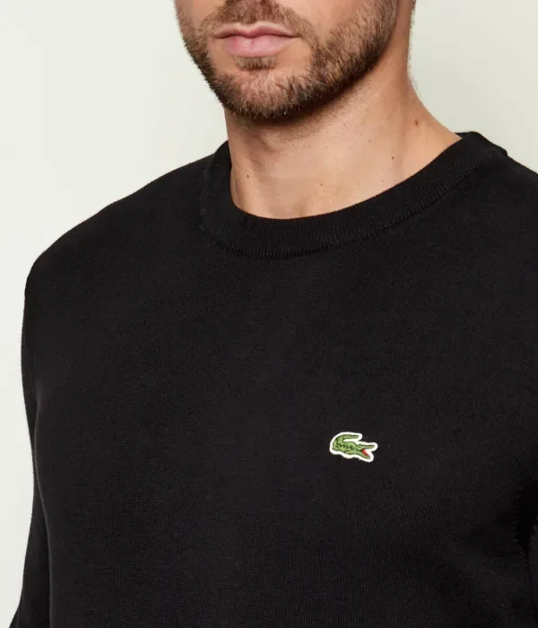 Свитер Lacoste Regular Fit, базовый, черный — фото 4