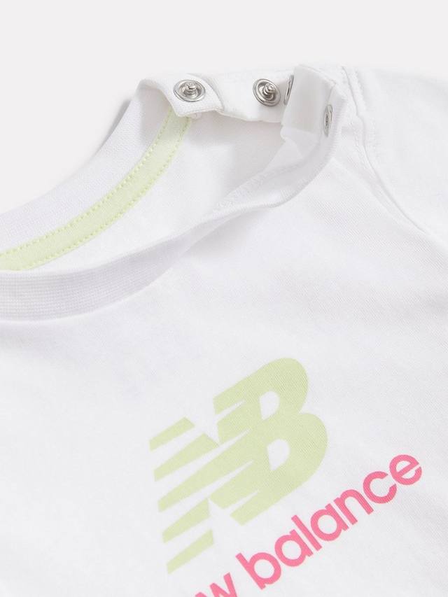 Детский комплект New Balance: футболка и джоггеры из хлопкового материала New Balance, Nb Bright White/Pink — фото 4