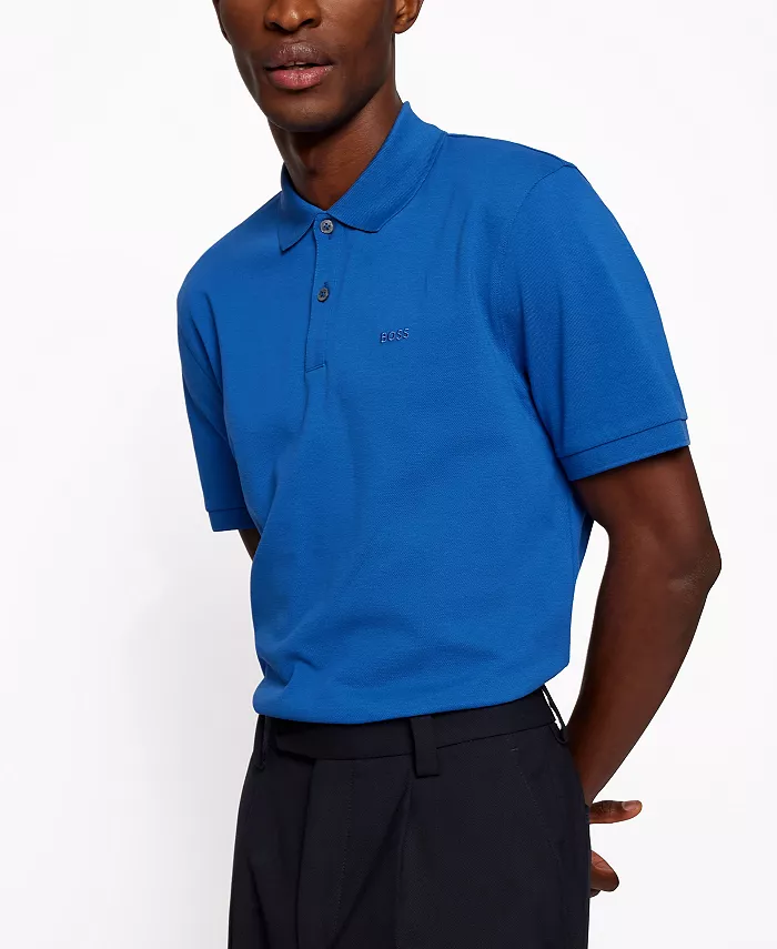 

Мужская хлопковая поло Regular-Fit Hugo Boss, синий