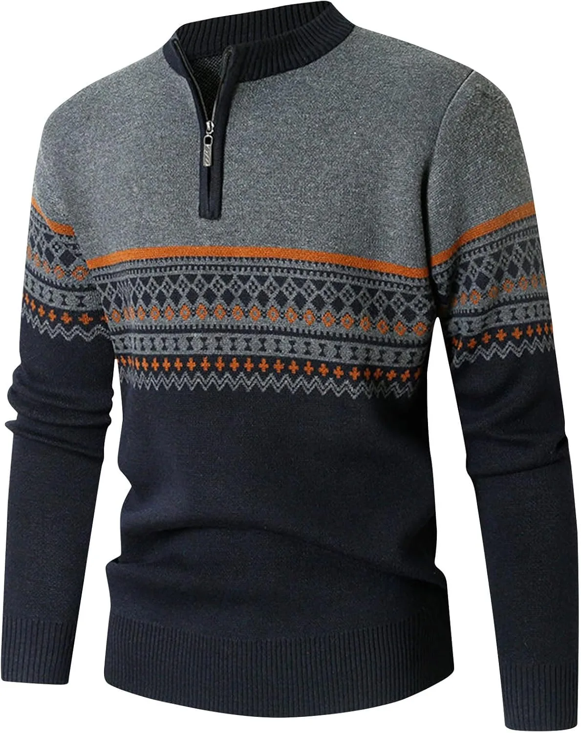 

Мужской свитер Uillui в полоску с застежкой на четверть