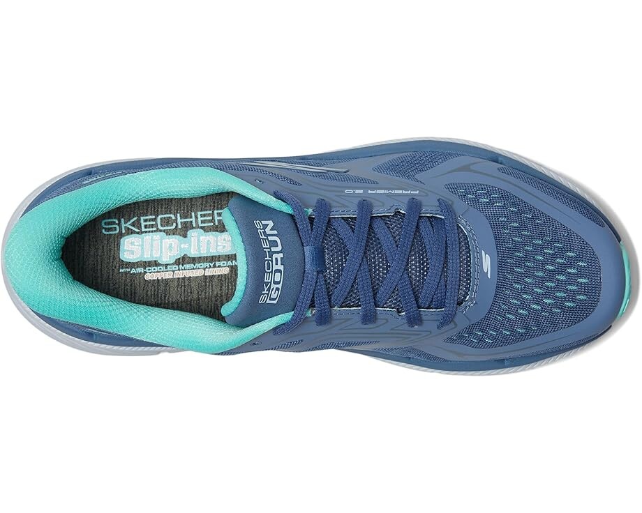 Кроссовки SKECHERS Max Cushioning Premier 2.0 Overland Hands Free Slip-Ins, цвет Blue/Turquoise — фото 2
