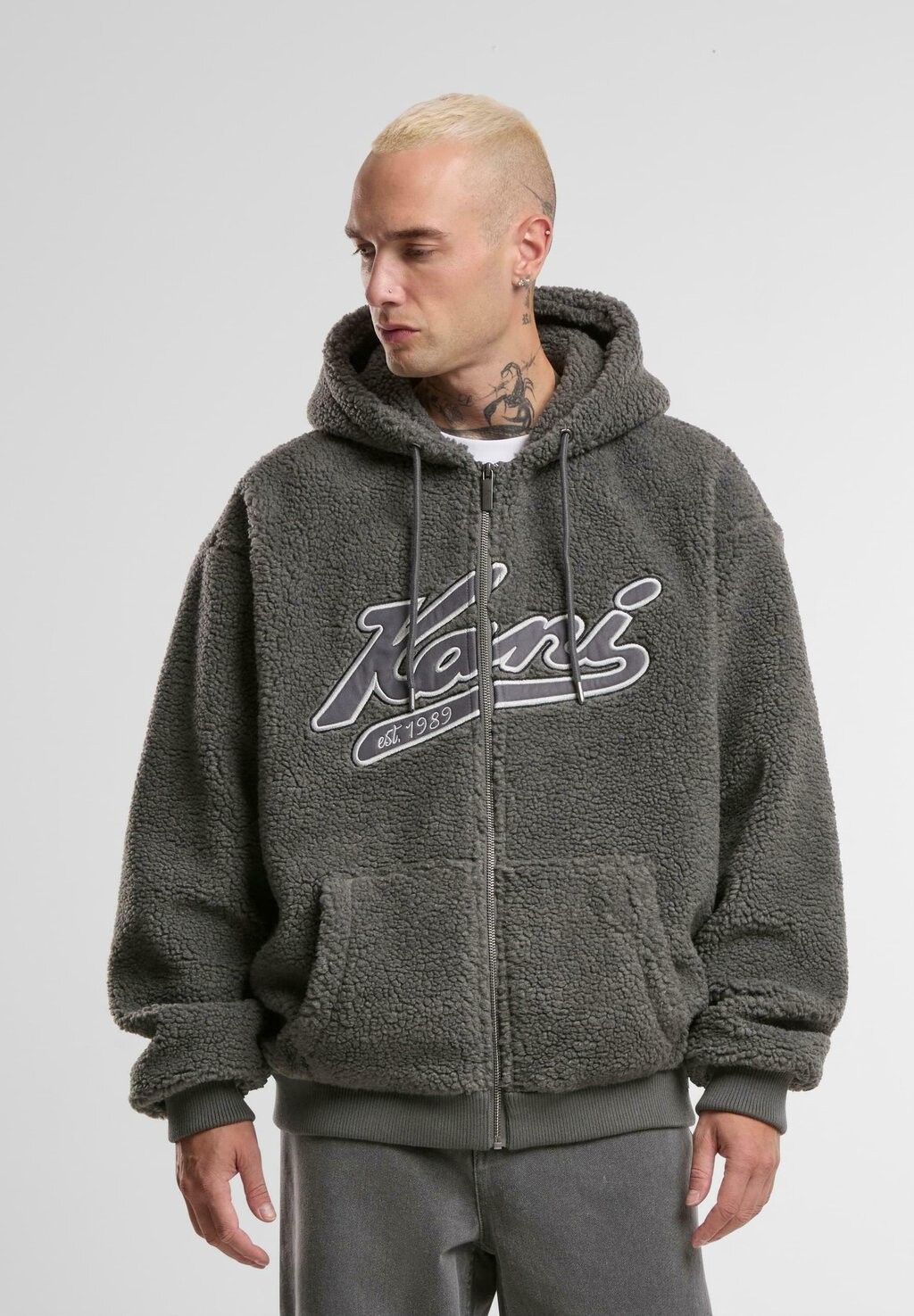 

Флисовая куртка VARSITY TEDDY ZIP Karl Kani, серый