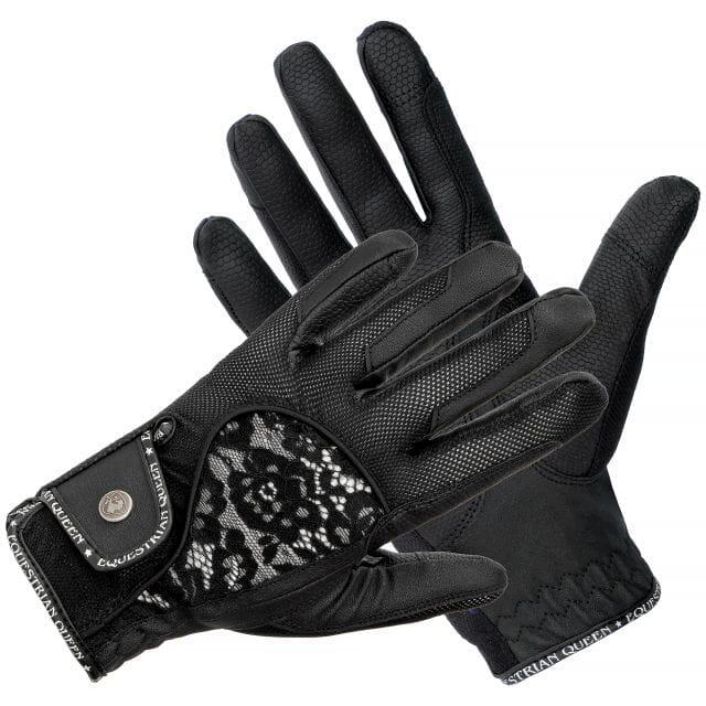 

START Женские перчатки для верховой езды EQUESTRIAN QUEEN Rantau черные/темно-синие/белые