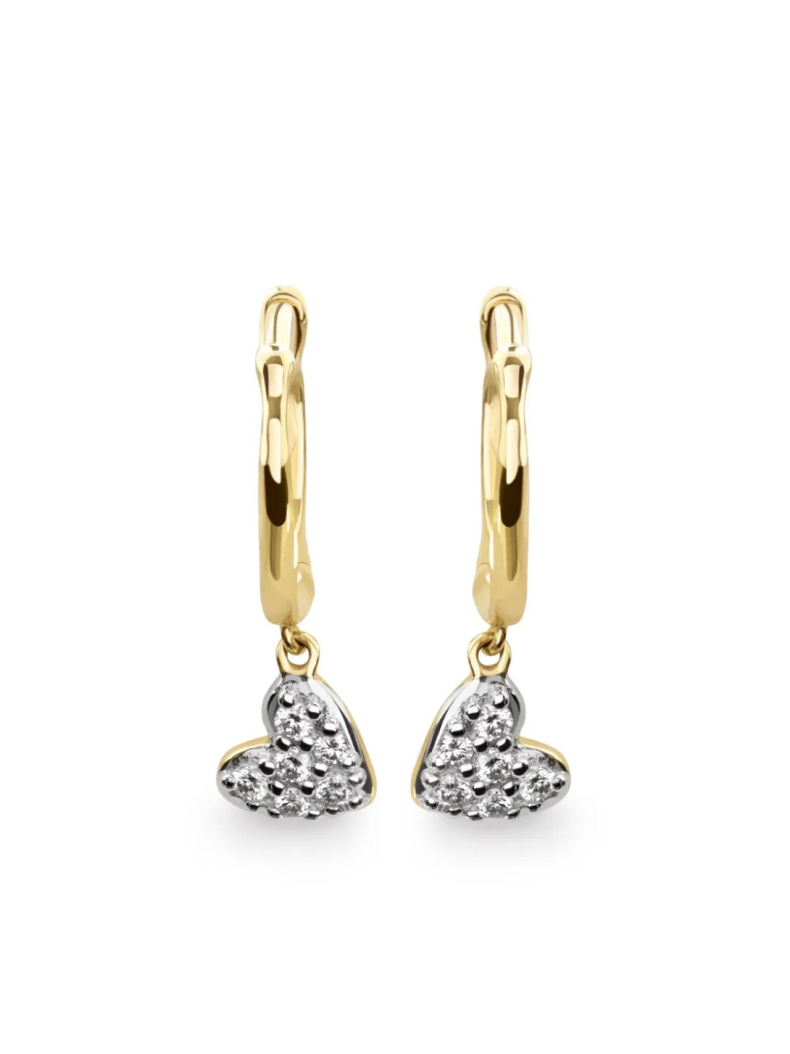 

Monica Vinader серьги-хагги Mini Heart Diamond, золотой