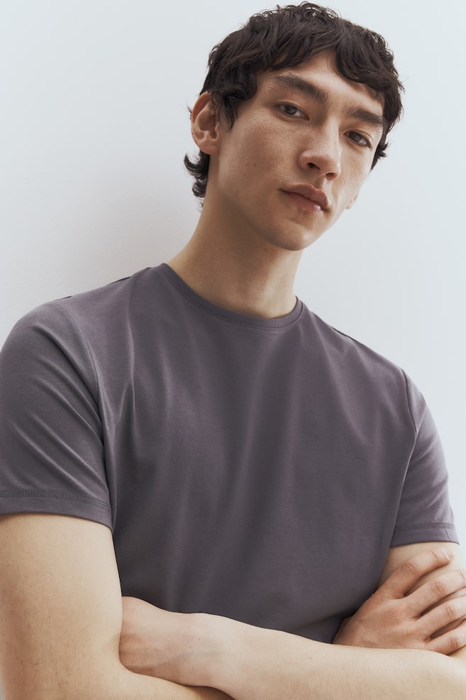 

Футболка Coolmax облегающего кроя H&M, серый
