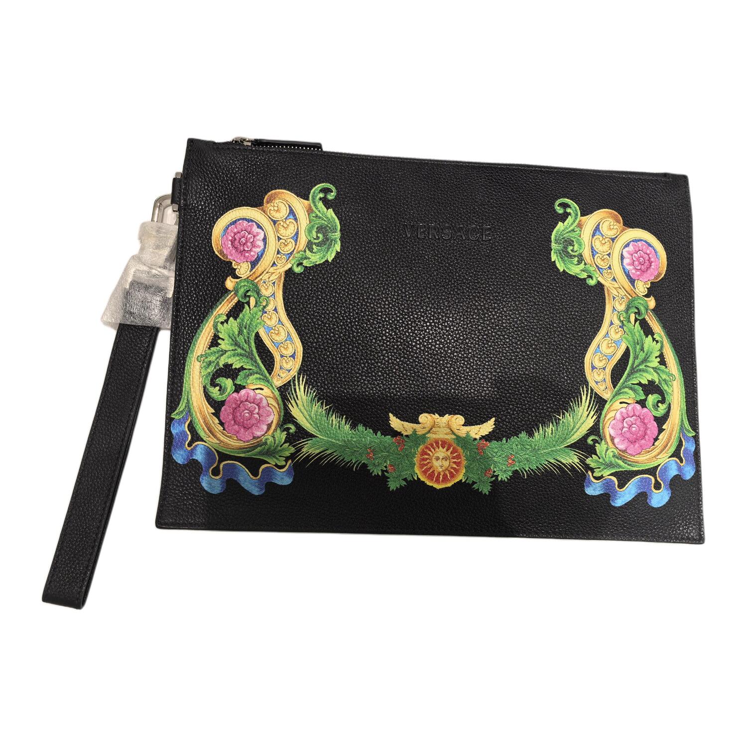 

VERSACE Кожаный клатч унисекс черный