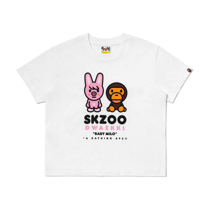 

Футболка Stray Kids с втачным рукавом для женщин A BATHING APE, белый