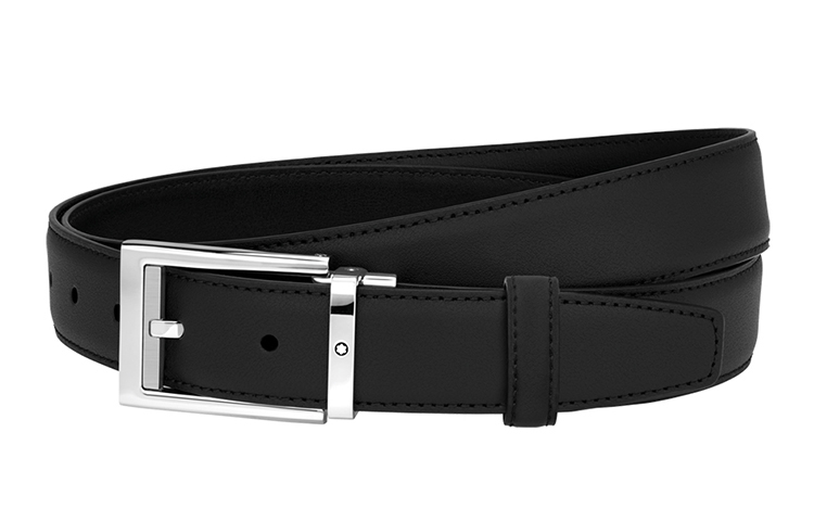 

MONTBLANC Мужской кожаный ремень из коровьей кожи черный шириной 3 см, Black