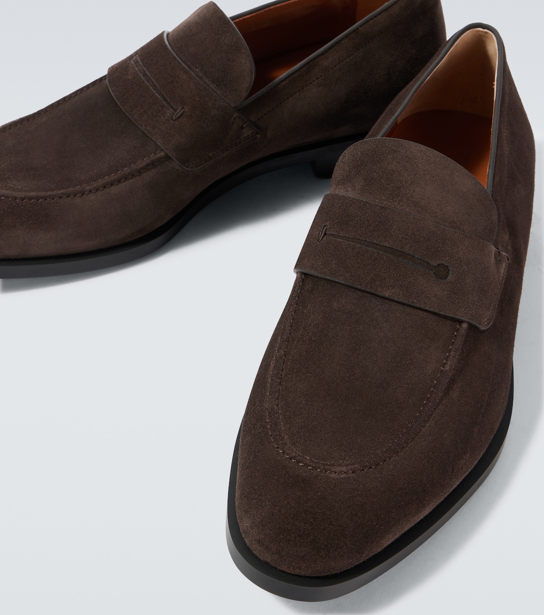 Замшевые лоферы Zegna, темно-коричневый — фото 3
