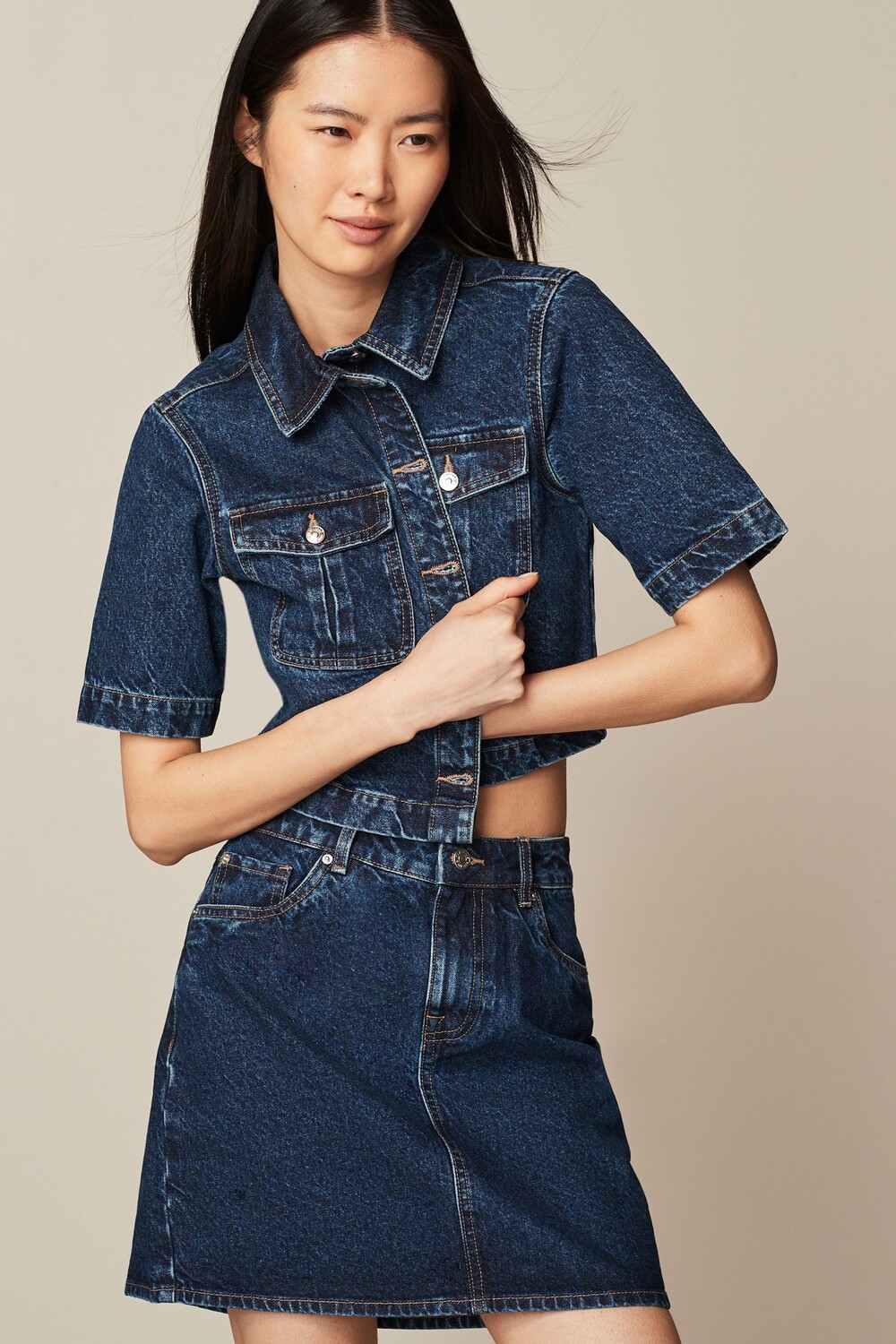 

Джинсовая мини-юбка Next, синий