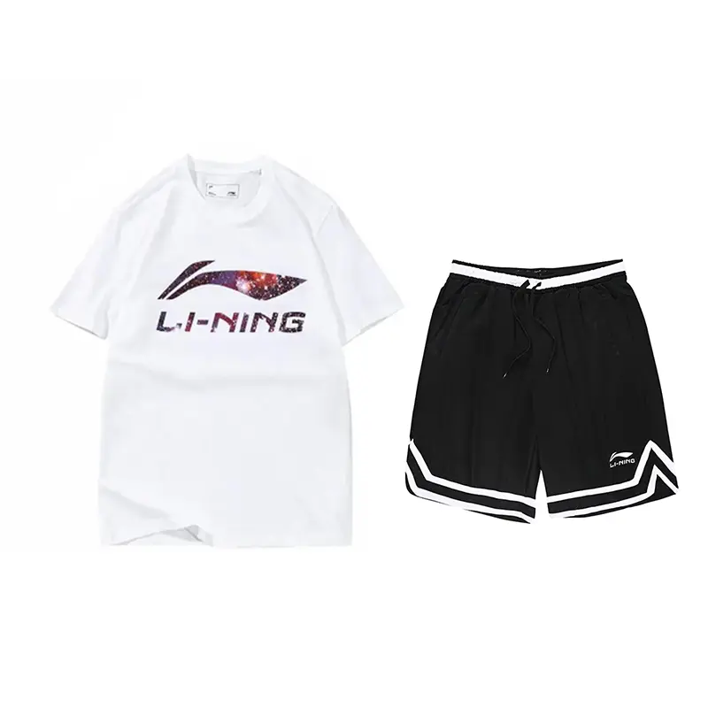 

Li-Ning Casual Sportswear Unisex, set (белый short-sleeved shirt+черный shorts)
