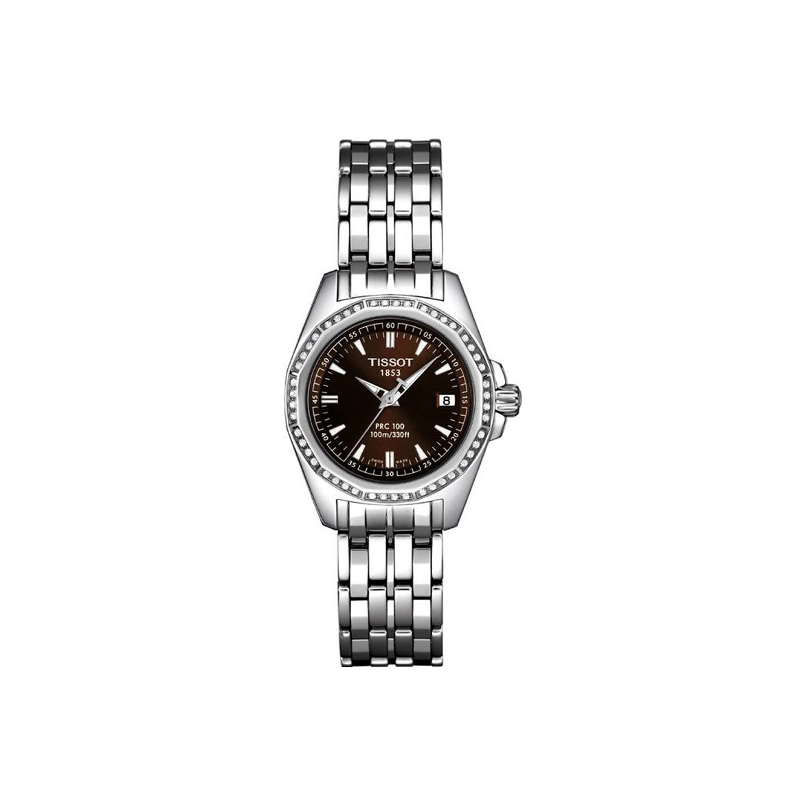 

TISSOT Часы Quartz Movement Women's Watch Coffee Watch Dial Stainless Steel Case Stainless Steel Watchband, Coffee Watch Dial