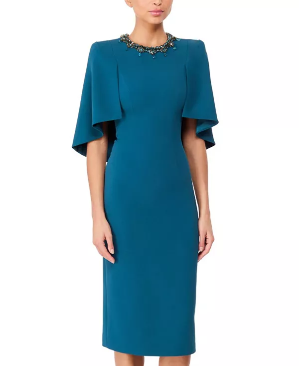 

Платье миди Ursa с декорированным воротником Jenny Packham, синий