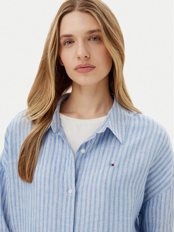 Свободная рубашка WW0WW46169 Tommy Hilfiger, синий — фото 4
