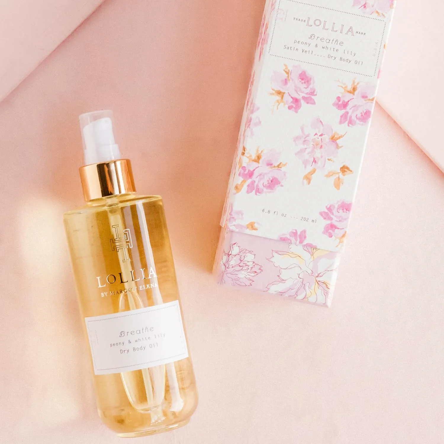 Увлажняющее масло для тела LOLLIA Breathe Dry Body Oil, 193 мл - Пион и белая лилия - Ароматизированное масло для всех типов сухой кожи, подходит для всех типов кожи. 201 мл (1 шт.), White — фото 3