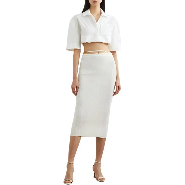 Женская повседневная длинная юбка Jacquemus, White — фото 3