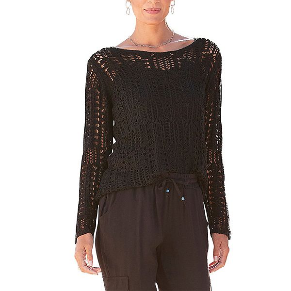 

Женский свитер с открытой вязкой Lascana, Black