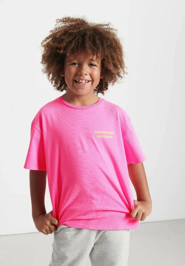 Футболка детская fizvalley print t-shirt American Vintage, розовый флуоресцентный — фото 4