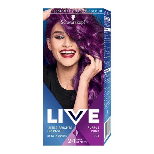 

Живая краска для волос Schwarzkopf, цвет 94 purple punk