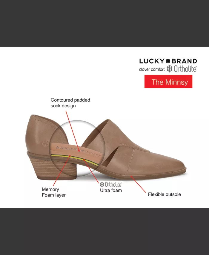 Женские ботильоны Minnsy на низком каблуке с вырезом Lucky Brand, белый — фото 2