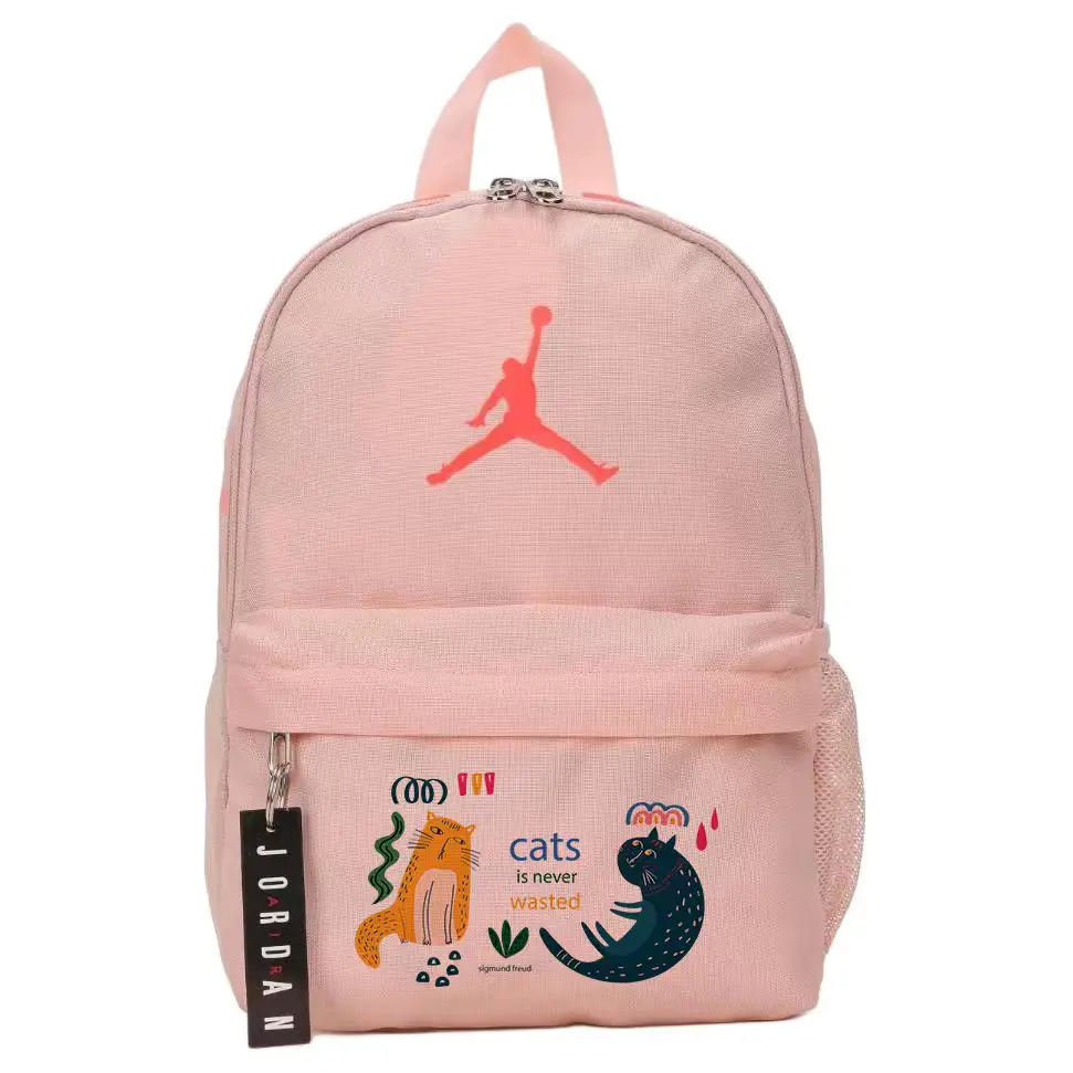 

Jordan Полиэстеровый рюкзак для женщин розовый, Cartoon Cat