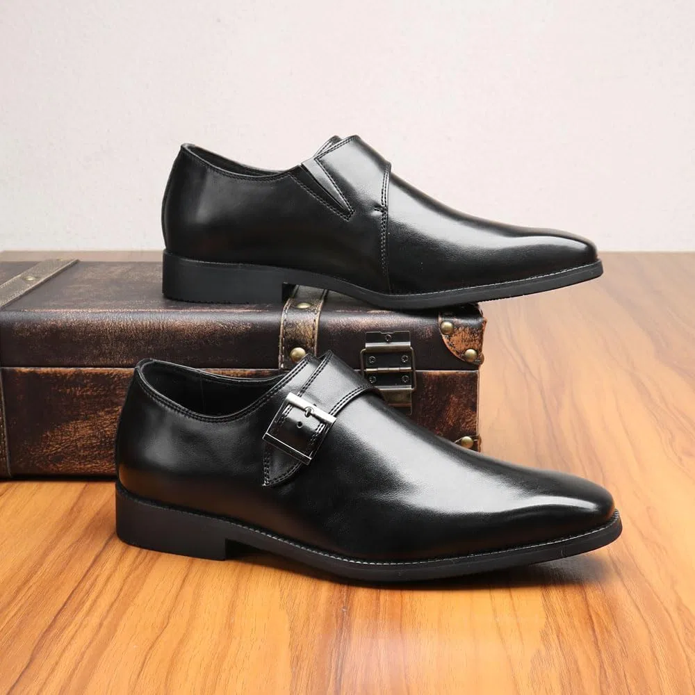 Лоферы кожаные мужские Vintage Square Toe, Black — фото 3