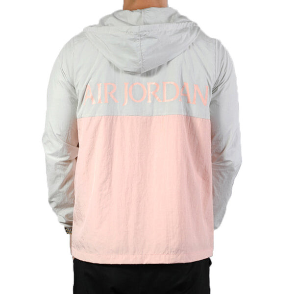 Куртка Air Jordan Alphabet Printing Basketball Sports Hooded Jacket White Pink, белый — фото 4