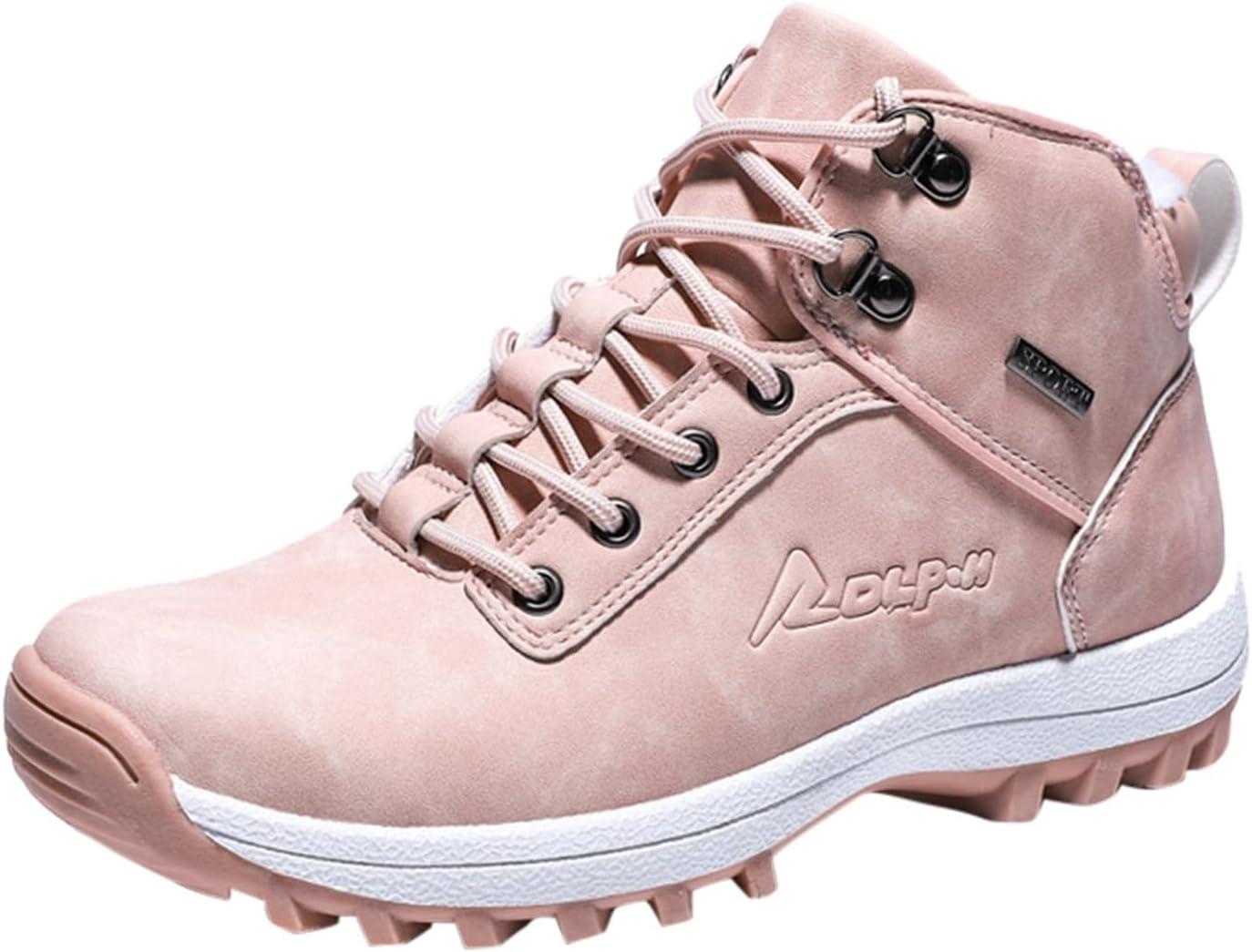 

Мужские зимние ботинки с утеплителем, водонепроницаемые, меховые, теплые, шнуровка, винтажные, противоскользящие, низкие, классические, легкие походные ботинки Generic, розовый