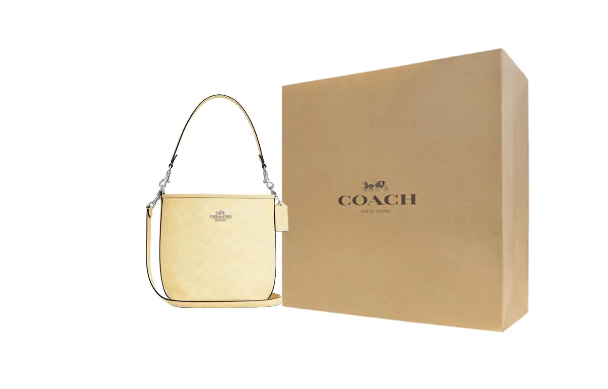 

COACH Городская сумка через плечо из прорезиненного хлопка женская сухая трава