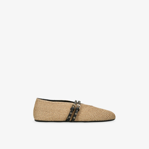 Балетки Azzedine Alaia Ballerina из ткани, бежевый
