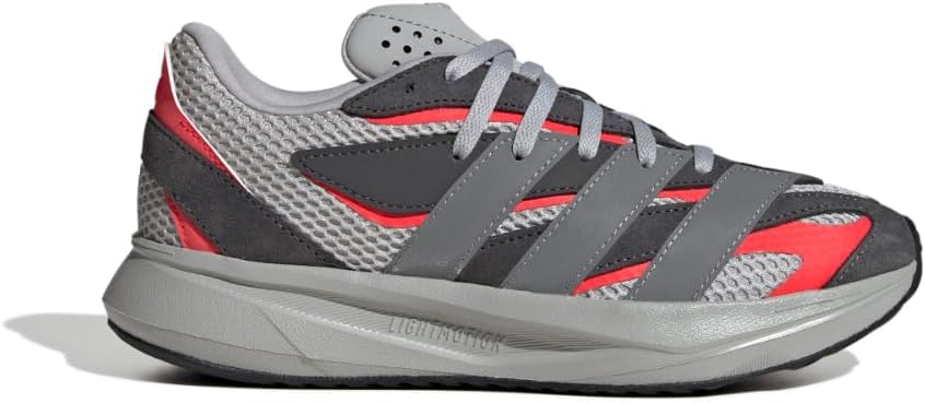 Кроссовки adidas для мальчиков Lightblaze на шнуровке, красный/серый/ярко-красный — фото 2