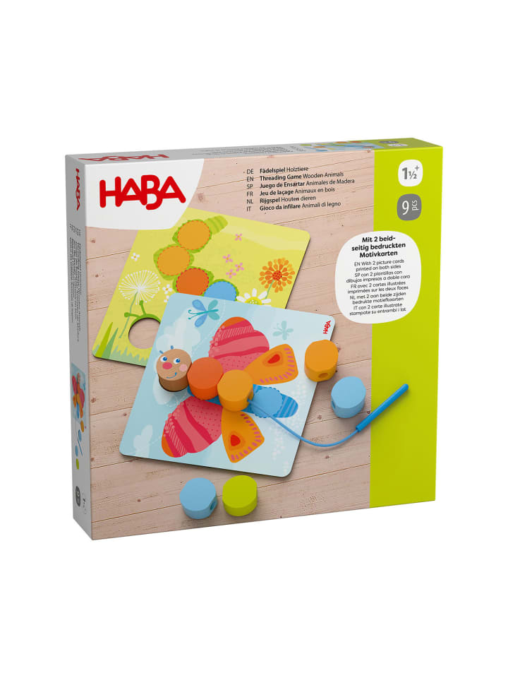 

Haba Игра на плетение нитей, деревянные фигурки животных разных цветов