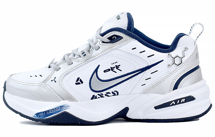 

Кроссовки Nike Air Monarch 4 Chunky Sneakers Unisex Low-top Silver/white/blue, голубой, Синий, Кроссовки Nike Air Monarch 4 Chunky Sneakers Unisex Low-top Silver/white/blue, голубой