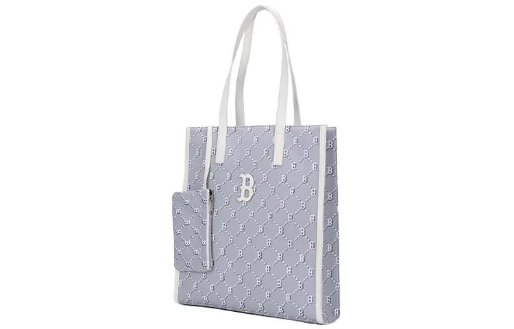 

MLB Сумка-шоппер Monogram Collection из полиэстера, сумка-шоппер, сумка на плечо, сумка-тоут, обычная, унисекс, серо-белая