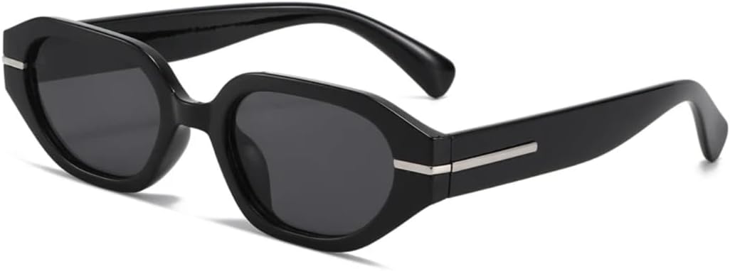 

Солнцезащитные очки в толстой оправе для женщин, красочные, в стиле ретро, ​​многоугольные, для активного отдыха и спорта, для мужчин, для вождения, с широкими дужками, защита от УФ-излучения UV400 VFDHN, Black