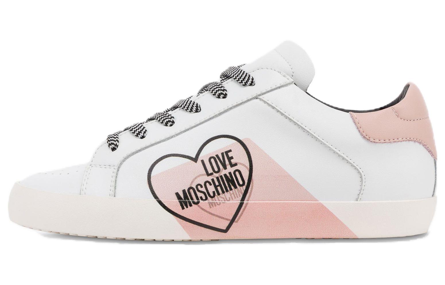Женские белые низкие кеды для скейтбординга LOVE MOSCHINO