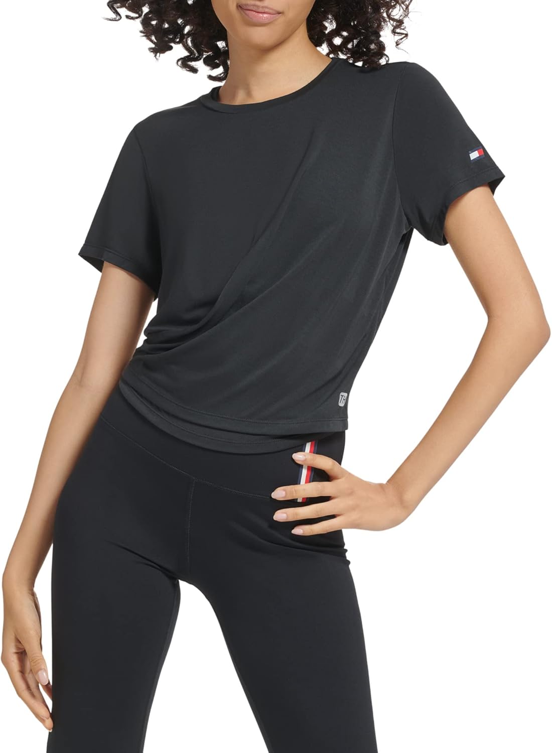 

Женская укороченная футболка Tommy Hilfiger Crossover с коротким рукавом, Black, Черный, Женская укороченная футболка Tommy Hilfiger Crossover с коротким рукавом, Black