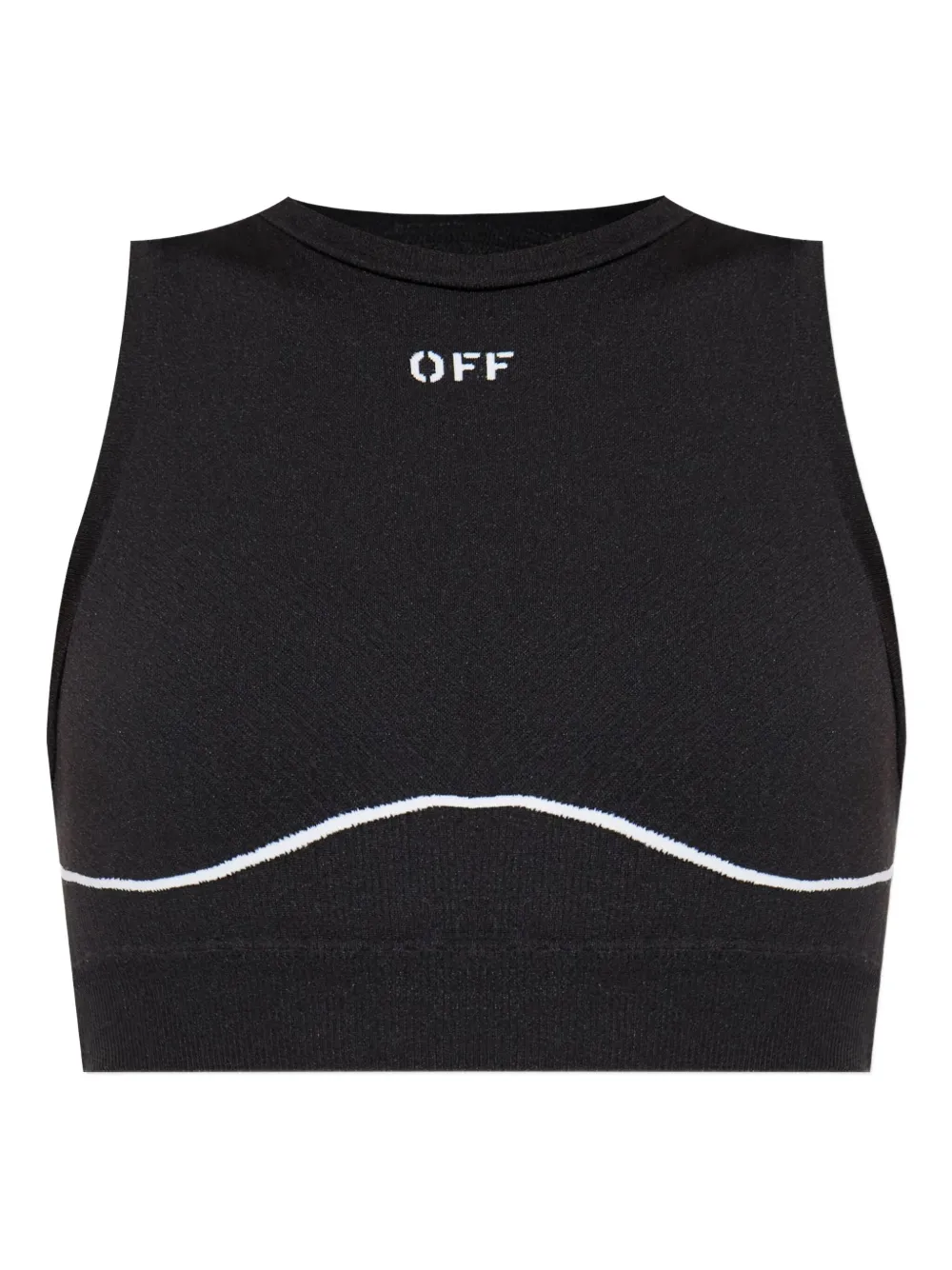 

Бесшовный топ с изогнутым подолом OFF-WHITE, черный