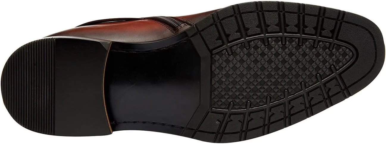 

Кожаные ботинки Santimon Mens с пряжкой и ремешком, формальные, деловые, повседневные, мотоциклетные, с молнией на щиколотке для мужчин, коричневый