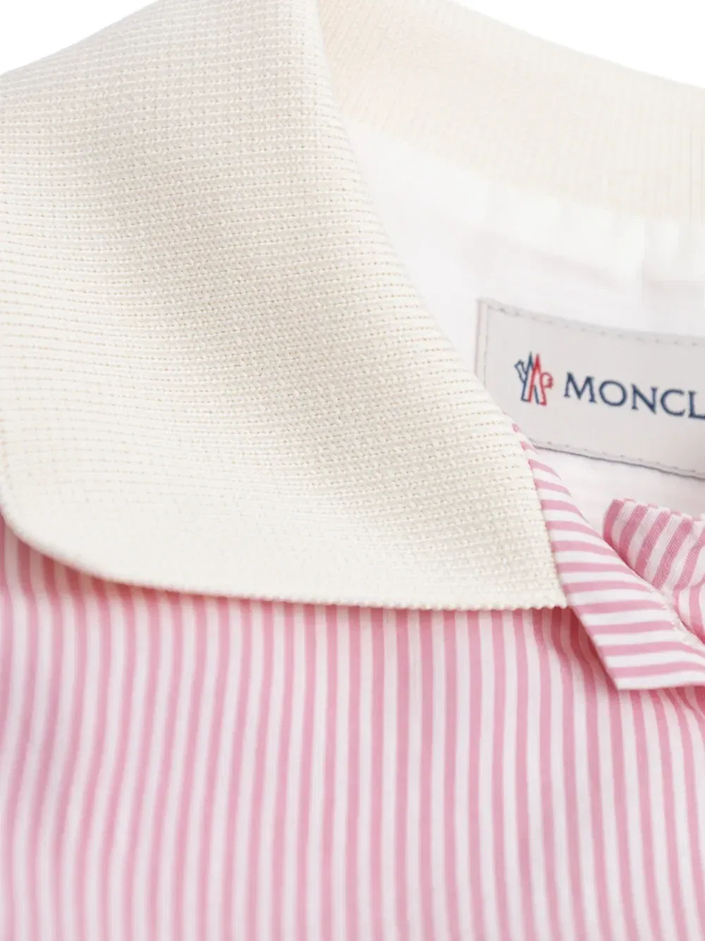 Топ в полоску с воротником Moncler Enfant, розовый — фото 4