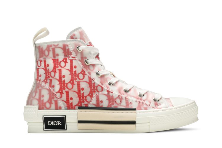 

Кроссовки Dior B23 High Dior Oblique - White Red, красный