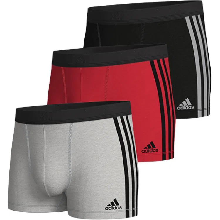 Боксеры Adidas 3 шт черный темно-красный светло-серый