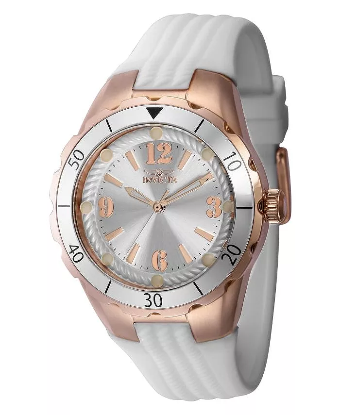 

Женские часы Angel Quartz 40311 с серебристым циферблатом и тремя стрелками Invicta