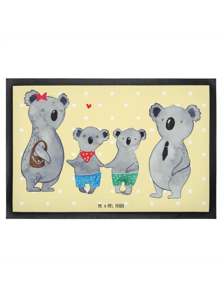 

Коврик Mr & Mrs Panda Koala Familie zwei ohne Spruch, пастельно-желтый